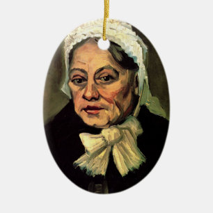 Head of an Old Woman White Cap by Vincent van Gogh Ceramic Ornament