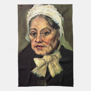 Head of an Old Woman White Cap by Vincent van Gogh Kitchen Towel
