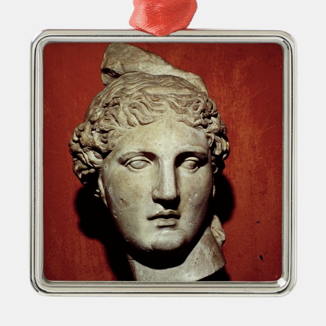 Head of Apollo from Ephesus Metal Ornament (Front)