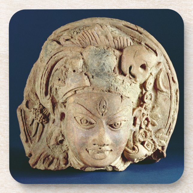 Head of Ardhanarisvara, Newal, Unnao (terracotta) Coaster (Front)