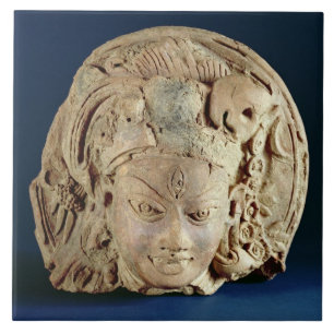 Head of Ardhanarisvara, Newal, Unnao (terracotta) Tile