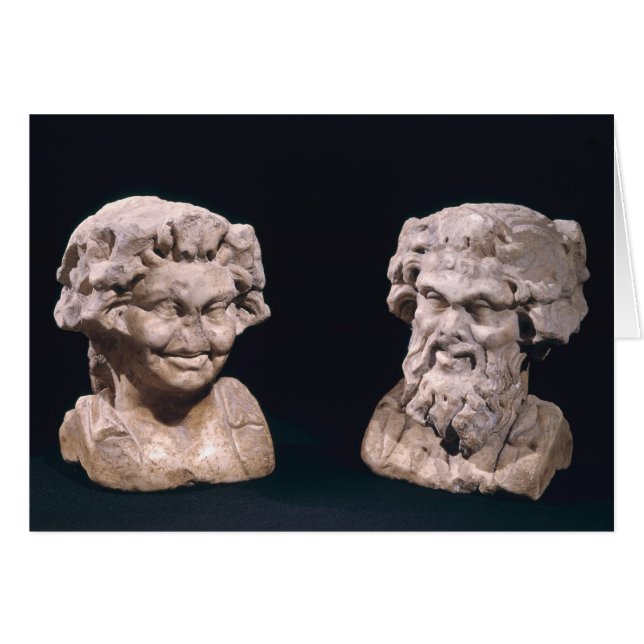 Head of Bacchus and satyr from a hermatic pillar (Front Horizontal)