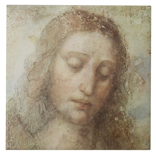 Head of Christ (Christianity) (Leonardo da Vinci) Tile (Front)