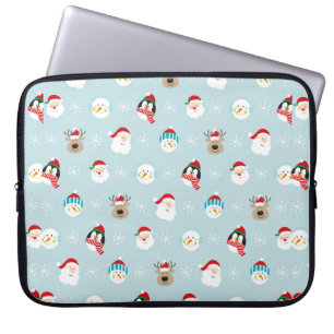 Head of christmas character pattern, christmas gif laptop sleeve