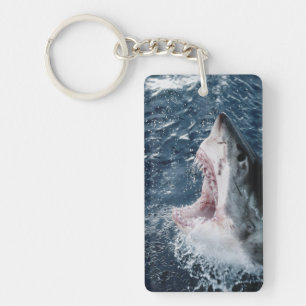 Head of Great White Shark Keychain
