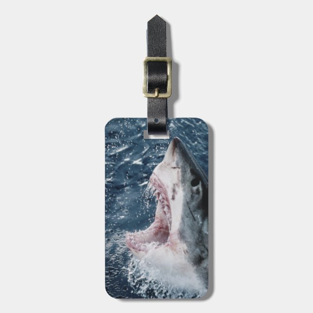 Head of Great White Shark Luggage Tag (Front Vertical)