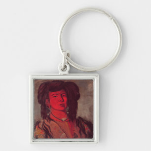 Head of Kate One Horn (oil on canvas) Keychain