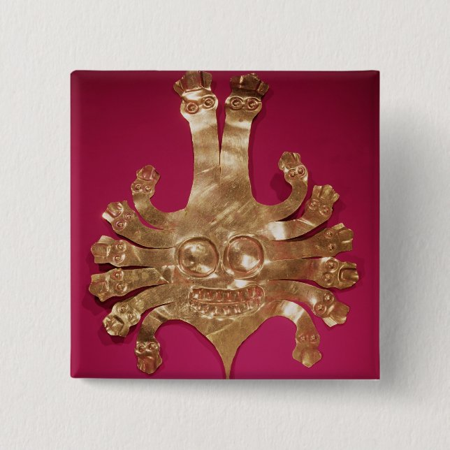 Head of Medusa, from Peru 2 Inch Square Button (Front)