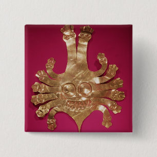 Head of Medusa, from Peru 2 Inch Square Button