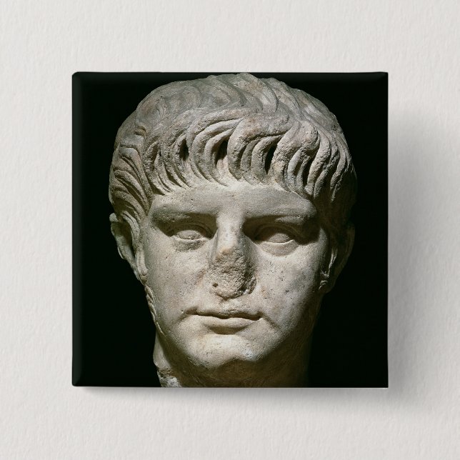 Head of Nero 2 Inch Square Button (Front)