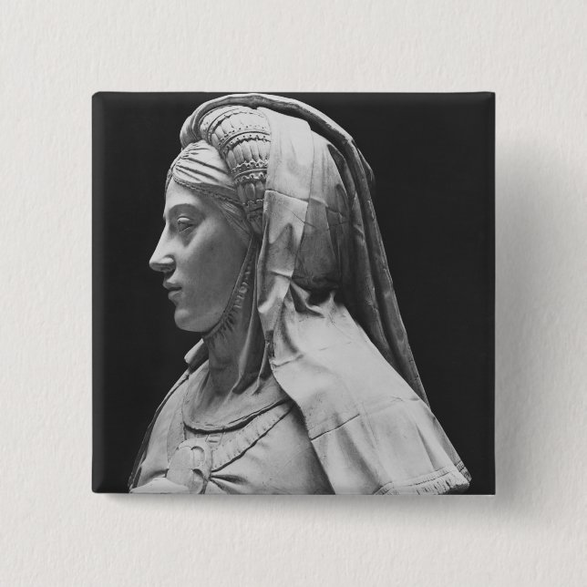 Head of Temperance 2 Inch Square Button (Front)