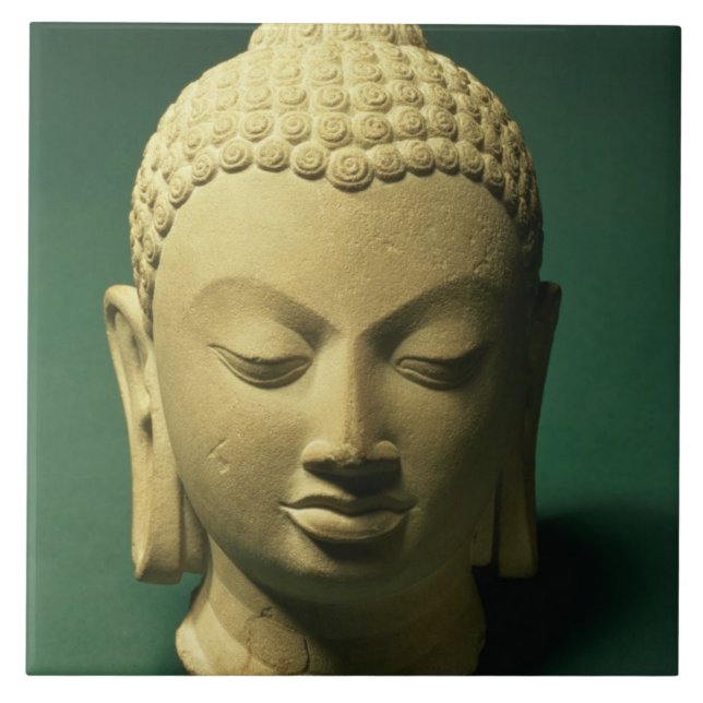 Head of the Buddha, Sarnath (sandstone) Tile (Front)