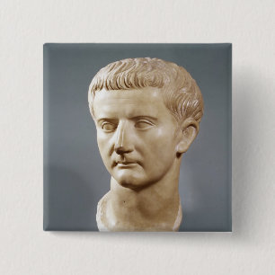 Head of the Emperor Tiberius 2 Inch Square Button