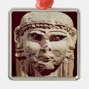 Head of the goddess Ishtar, from Amman, Jordan Metal Ornament