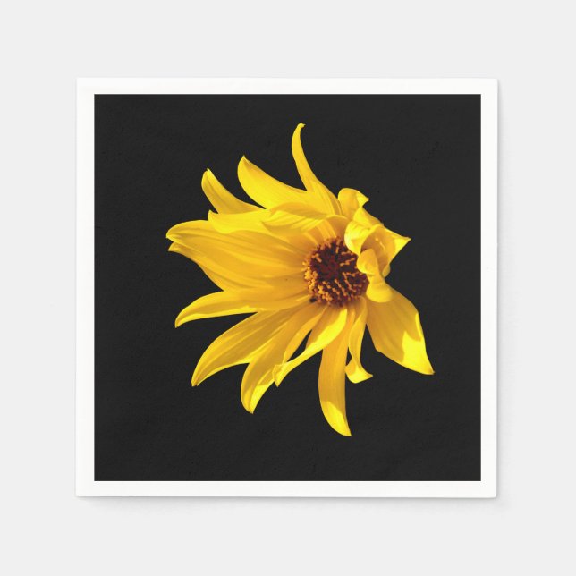 Head of yellow daisy Helenium Paper Napkins (Front)