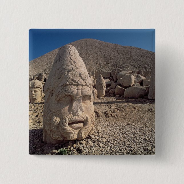 Head of Zeus-Oromandes 2 Inch Square Button (Front)