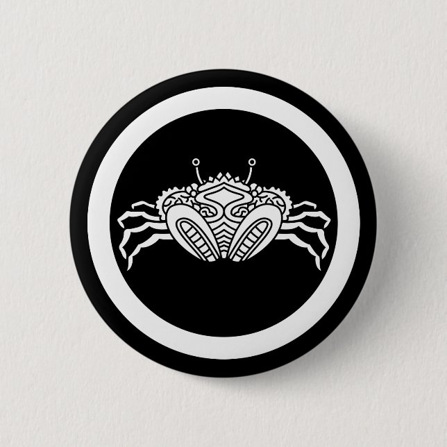 Head-on sea crab in circle 2 inch round button (Front)