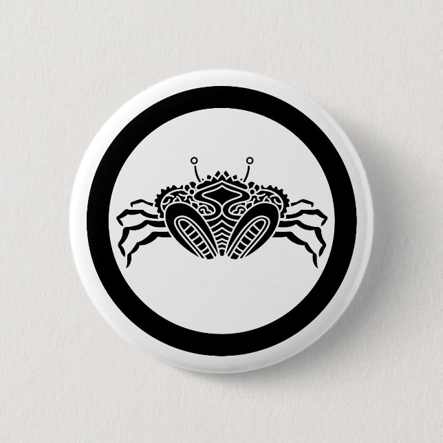Head-on sea crab in circle 2 inch round button (Front)