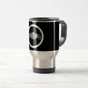 Head-on sea crab in circle travel mug