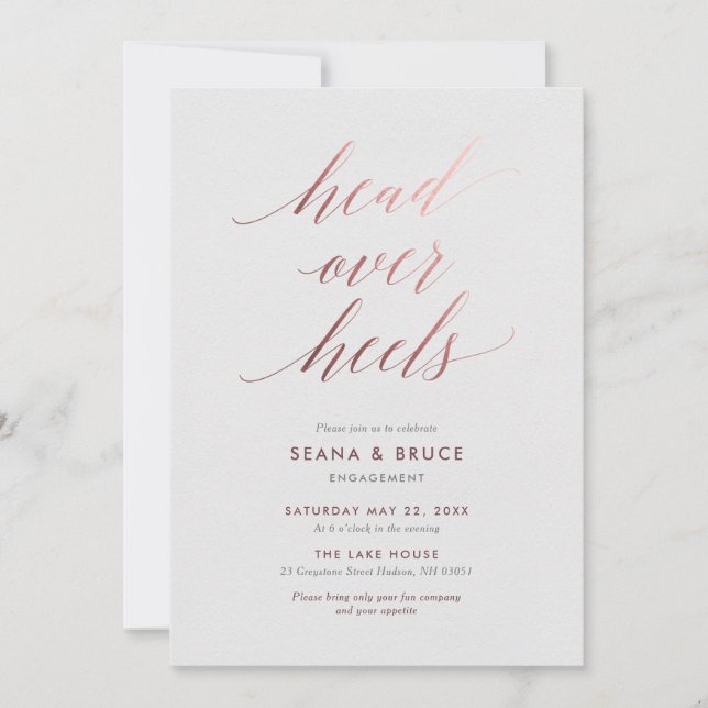 Head Over Heels Romantic Party Invitation (Front)