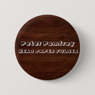 Head Paper Folder - funny, novelty  2 Inch Round Button