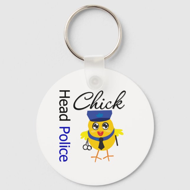 Head Police Chick Keychain (Front)