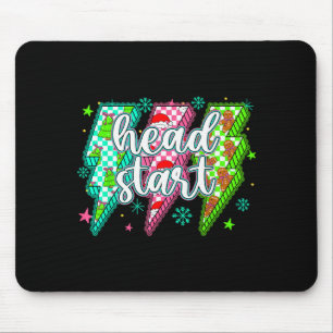 Head Start Lightning Christmas Checkered Graphic Mouse Pad