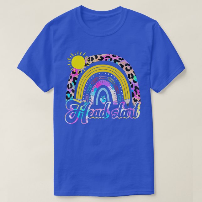 Head Start Teacher Leopard Rainbow Head Start Teac T-Shirt (Design Front)