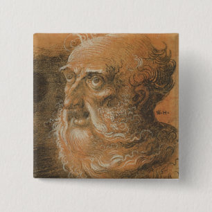 Head Study, 1522 2 Inch Square Button