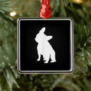 Head Tilt Apparel Frenchie Head Bulldog Lover Gift Metal Ornament