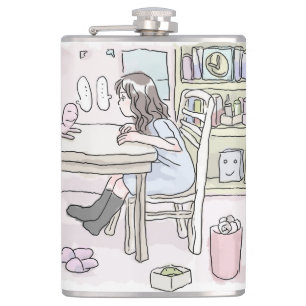 head to a table hip flask