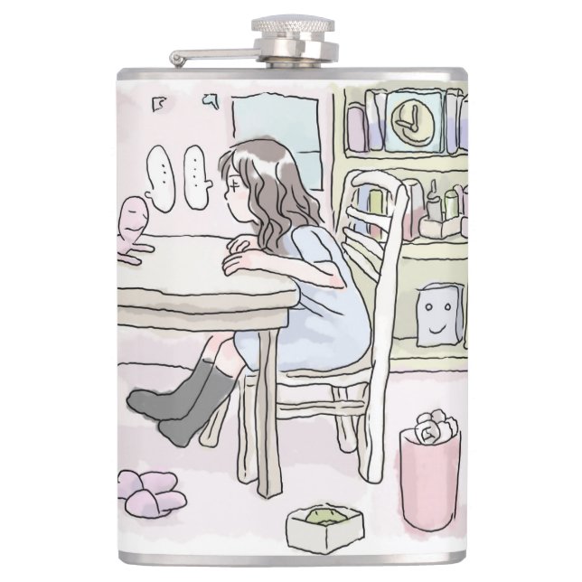 head to a table hip flask (Front)