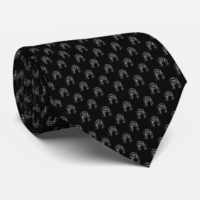 Head Up Butt Pattern Tie (Rolled)