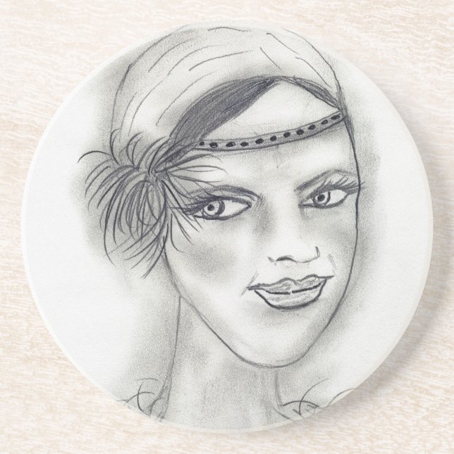 Headband Deco Girl Coaster (Front)