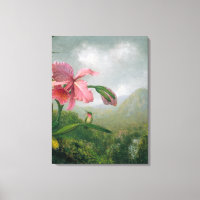 HEADE Orchid and Hummingbird near a Waterfall 1902