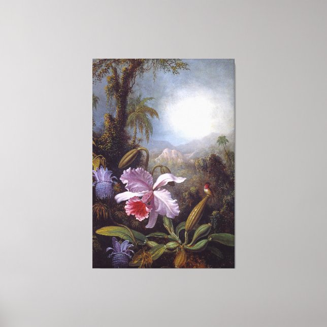 HEADE - Orchids, Passion Flowers and Hummingbird Canvas Print (Front)