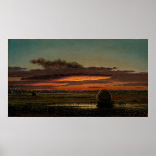 Heade - Sunset Over The Marshes 1890 Poster