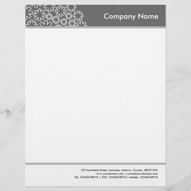 Headed and Footed - Asterisk - Grey Letterhead (Front)
