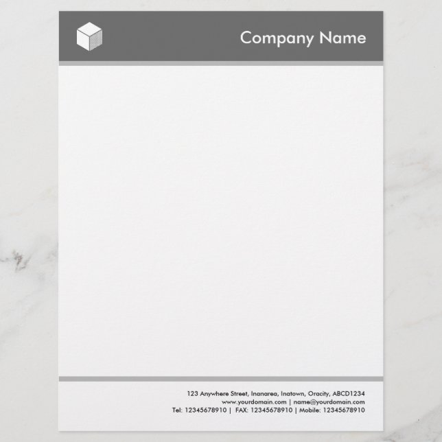 Headed and Footed - Grey Letterhead (Front)
