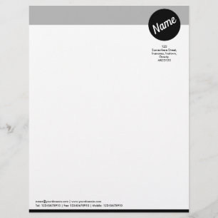 Header and Circle - Black and Grey Letterhead