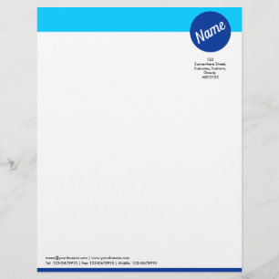 Header and Circle - Shades of Blue Letterhead