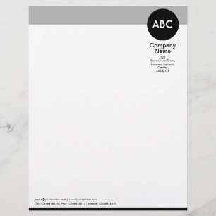 Header and Circle V2 - Black and Grey Letterhead