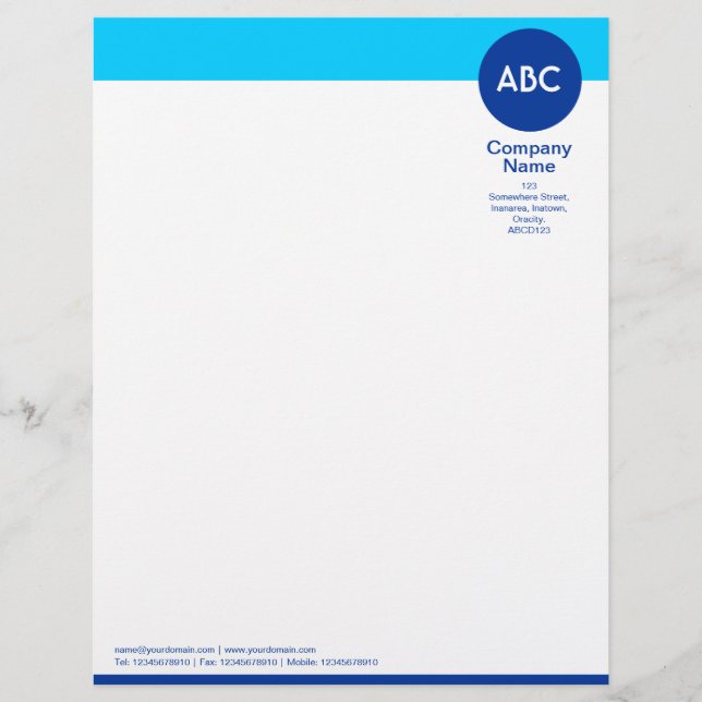 Header and Circle V2 - Shades of Blue Letterhead (Front)