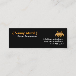 header, { Sunny Atwal }, Games Programmer, info... Mini Business Card
