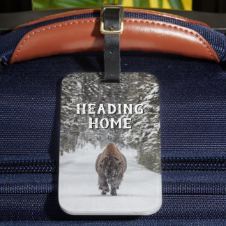 Heading Home Bison in the Snow Luggage Tag