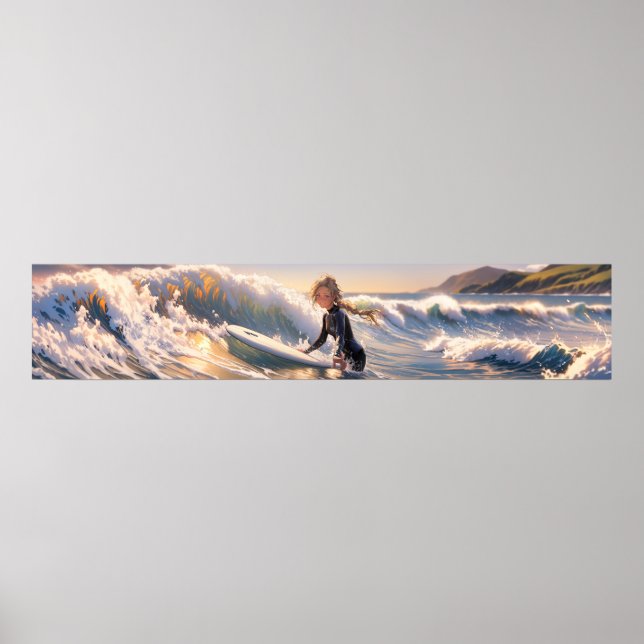 Heading out to catch a wave - Ultra wide Poster (Front)