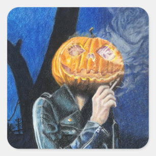 Headless Biker Square Sticker