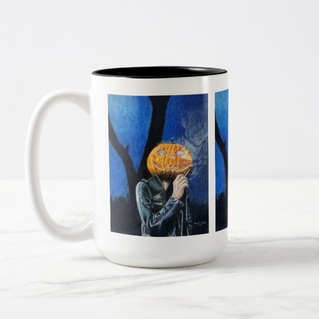 Headless Biker Two-Tone Coffee Mug (Left)