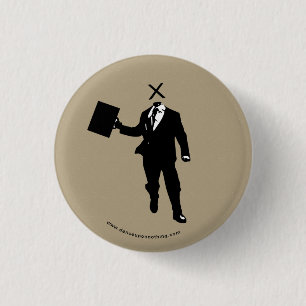 headless businessman 1 inch round button