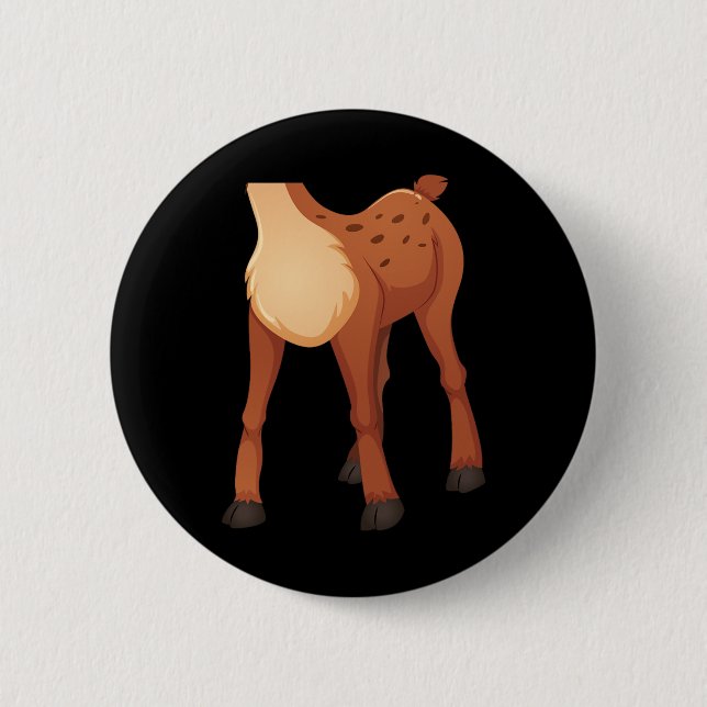 Headless Deer Lazy Diy Halloween Costume Fun Anima 2 Inch Round Button (Front)